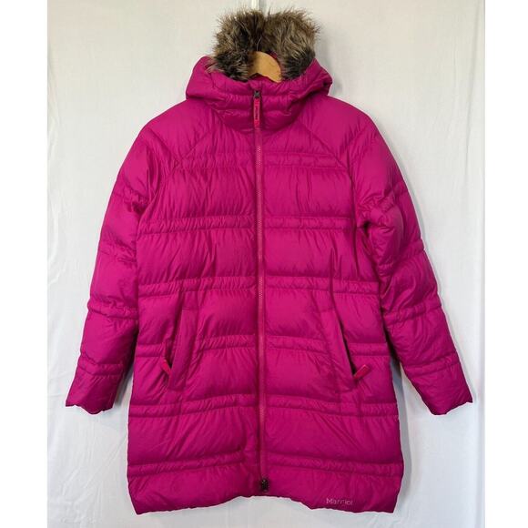 Marmot Other - Marmot Montreaux 2.0 Coat Girls Size XL 700 Fill Duck Down Faux Fur Magenta Pink